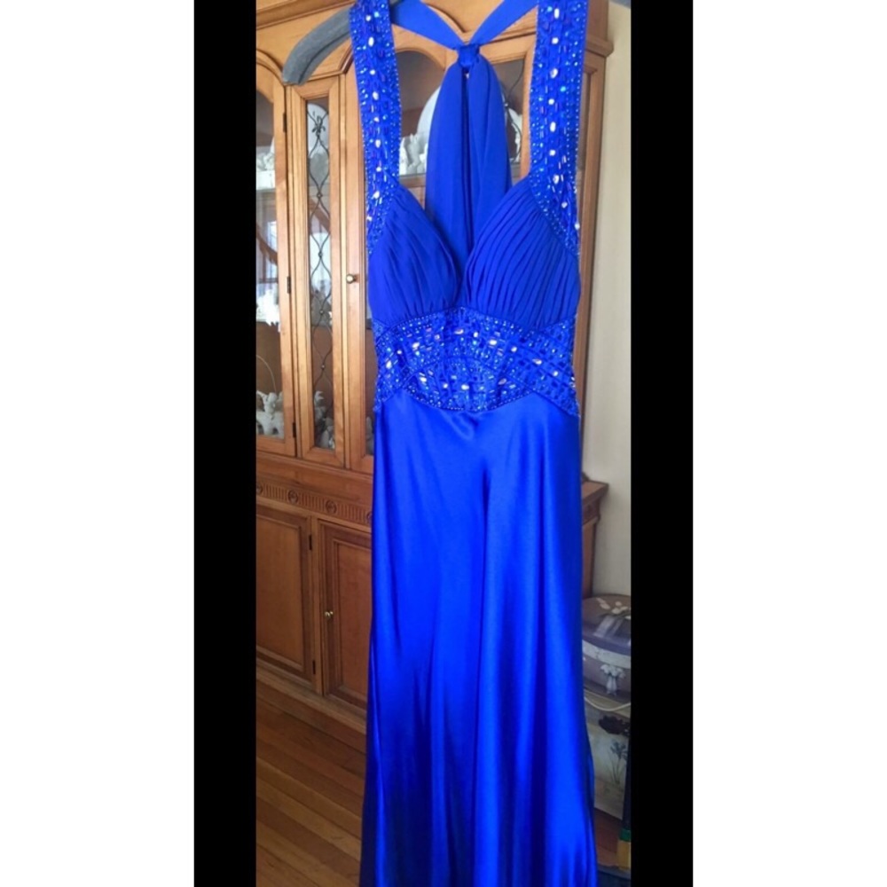 Prom Dress Royal Blue Open Back- never worn